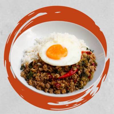 Stir Fried Thai Basil With Fried Egg (Rice)